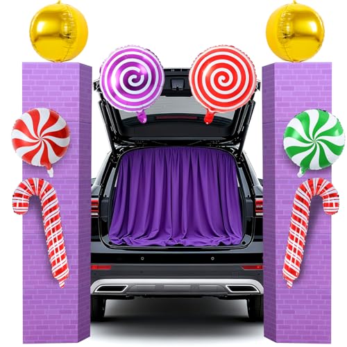 Halloween Candy Trunk Decorations Kit with Balloons & Cardboard Boxes