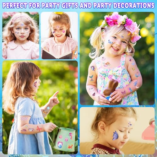 Kids Glitter Temporary Tattoos - Mixed Theme 30 Sheets, Waterproof & Safe