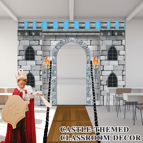 Medieval Castle Door Banner Backdrop Set for Medieval-Themed Parties
