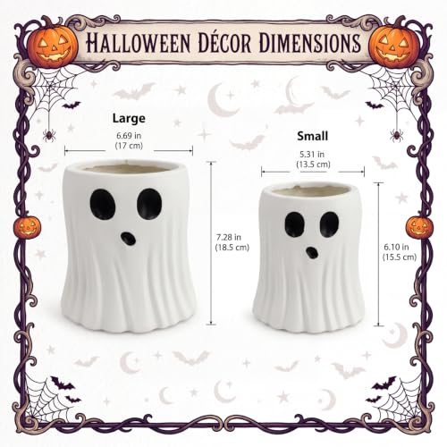 Halloween Ghost Ceramic Vase Set - Large Eerie Decor for Home & Parties