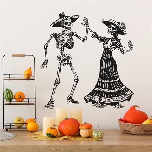 Halloween Skeleton Wall Stickers Decals - Spooky Haunted House Decor