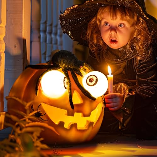 Halloween Pumpkin Solar LED Light with Spider Decoration - Waterproof Outdoor Garden Light