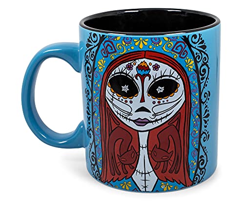 Nightmare Before Christmas Jack & Sally Day of the Dead Ceramic Coffee Mug - 20oz Oversized Drinkware