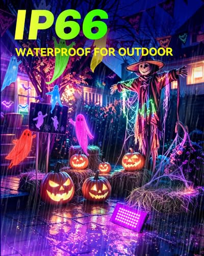 4 Pack 50W LED Black Light Floodlights Waterproof for Glow Party Halloween - Variation 4