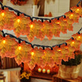 Fall Maple Leaf String Lights - 13.5ft Outdoor Indoor Halloween Thanksgiving Decor
