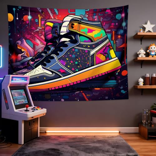 Basketball Shoes Tapestry Wall Decor 90x70in - Sneaker Poster for Room