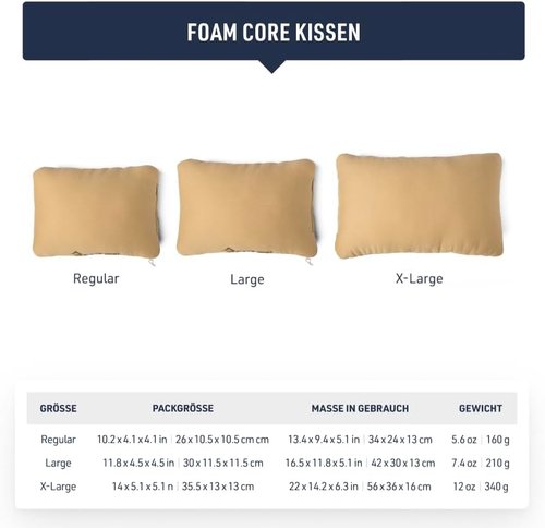 Sea to Summit FoamCore Camping Pillow - Lightweight Travel Comfort for Restful Sleep