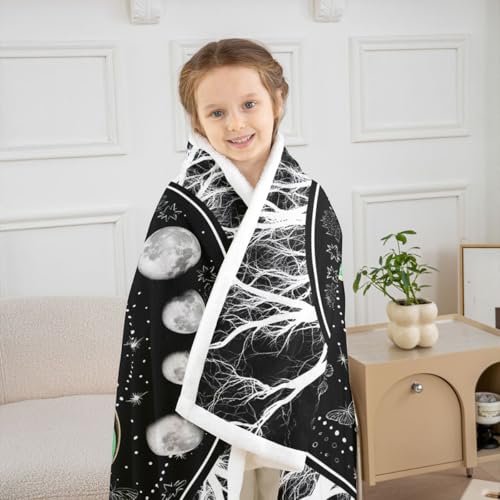 Death Moth Plush Blanket 30x40 Multi Baby Gothic Skull Decor Throw