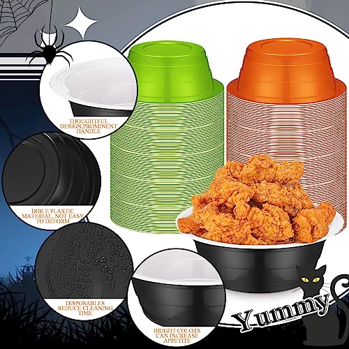 Disposable Halloween Plastic Serving Bowls 23 oz Bulk Pack