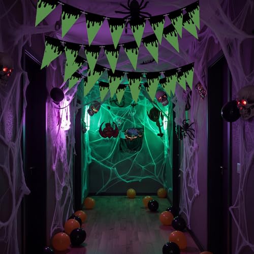 Halloween Ghost Banner Set - Black Liquid Print Party Decorations, 5 Pcs