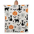 Halloween Sherpa Plush Blanket - Black Cat Pumpkin Ghost Fleece Throw 50x60 Inches - Variation of THIS listing