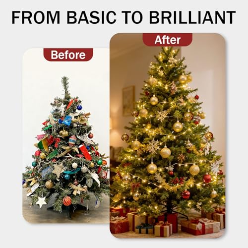 Red Christmas Ornaments Set - 24 Shatterproof Holiday Tree Bulbs