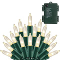 Battery Operated Christmas Lights 50 LED 16ft Waterproof String with 8 Modes - Warm White