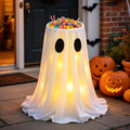 Halloween Ghost Candy Bowl with LED Lights & Remote - Outdoor Lighted Ghost Decor, 8 Modes, Timer, A-Ghost Variation