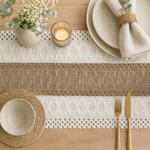 Linen Farmhouse Rustic Table Runner 12x36 Inch - Artoid Mode