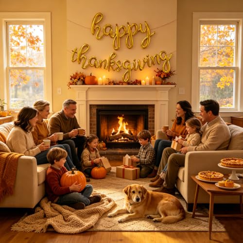 18 Inch Happy Thanksgiving Foil Balloons Set - Fall Party Decorations