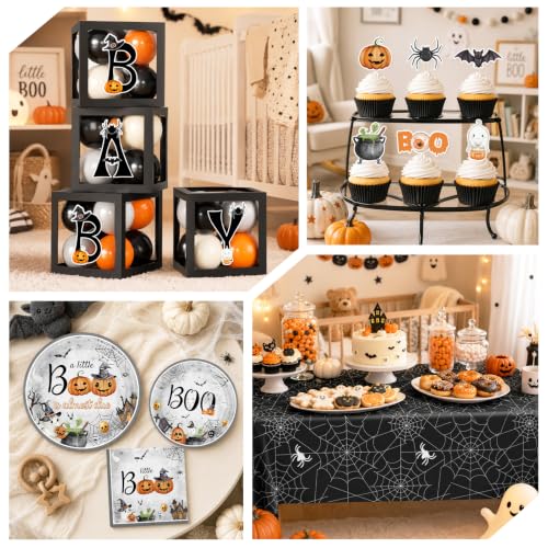 Little Boo Is Almost Due Baby Shower Decorations Set - Halloween Theme for Boys & Girls - Party Supplies