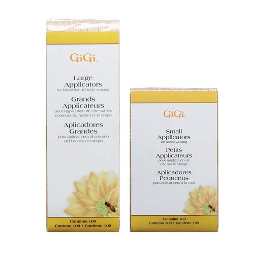 GiGi Wax Sticks for Hair Removal – Large & Small Wax Applicator Sticks, Wooden Waxing Stick for Face, Eyebrow, & Body Waxing, 100 ct, Pack of 2