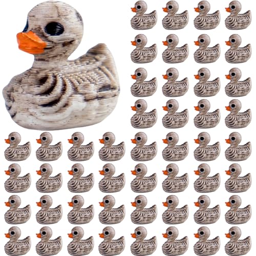 50Pcs Mini Skeleton Duck Figurines Halloween Decorations for Hide and Seek, Horror Scene