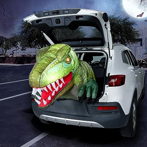 Inflatable Dinosaur Halloween Decoration with LED Lights, Trunk or Treat Car & Yard Display