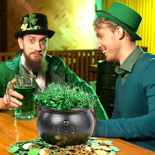 St. Patrick's Day Pot of Gold Set with Cauldron Coins Garland & Sequins