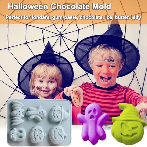 Halloween Silicone Cake Mold Pumpkin Bat Skull Ghost Shapes for Chocolate Candy