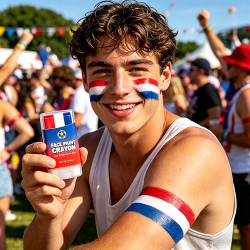 Red White and Blue Face Body Paint Stick for Soccer Fans - Variation of THIS listing