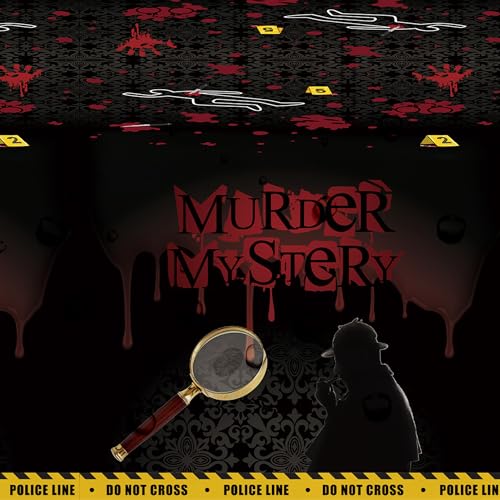 Murder Mystery Tablecloth Decorations Set - 55x86 Inches, 3 Pack