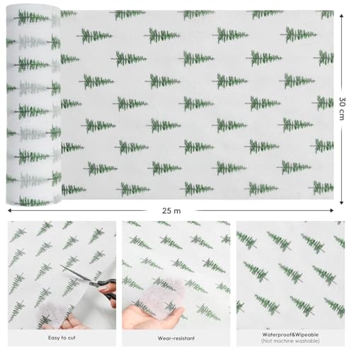 Christmas Tree Fleece Table Runner 12 Inch x 27 Yards Holiday Decor