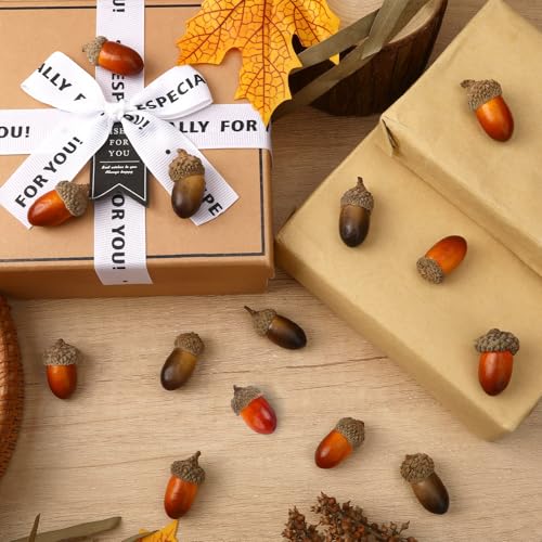 Dark Artificial Acorns Bulk for Autumn Crafts & Thanksgiving Decor - 80pcs