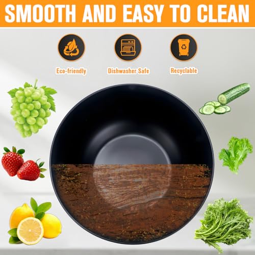 Large Bamboo Fiber Salad Bowl with Lid & Utensils - Eco-Friendly Kitchen Serving Set