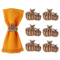 Copper Pumpkin Napkin Rings Set of 6 - Fall Halloween Thanksgiving Table Decor
