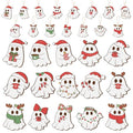 Ghost Halloween Christmas Wooden Ornament Set - Spooky Ghost Decorations, 45 Pieces, Festive Hanging Decor, Variation: Ghost