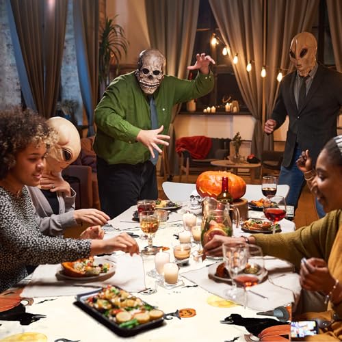 Halloween Tablecloth 60 x 84 Inch Pumpkin Ghost Black Cat Festive Table Cover
