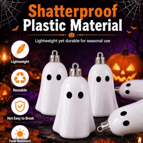 Halloween Ghost Tree Decorations - Spooky White Ghost Ornaments, Set of 24 (Variation: Ghost)