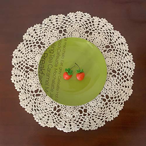 50cm Handmade Crochet Lace Doilies Set - Vintage Floral Round Tablecloths