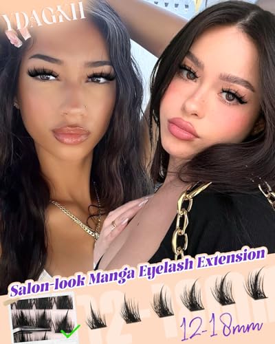 Spiky Fox Eye Lash Clusters - Dramatic Manga Volume Eyelash Extensions - DIY 144 Pcs