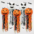 Halloween Pumpkin Paper Lanterns with Bat Set - 10 Inch Autumn Decor