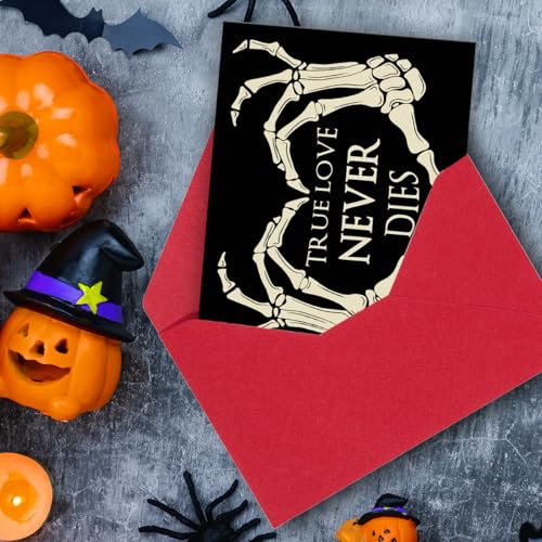 Halloween Skeleton Hands Heart Shape Greeting Card - Variation HS-273