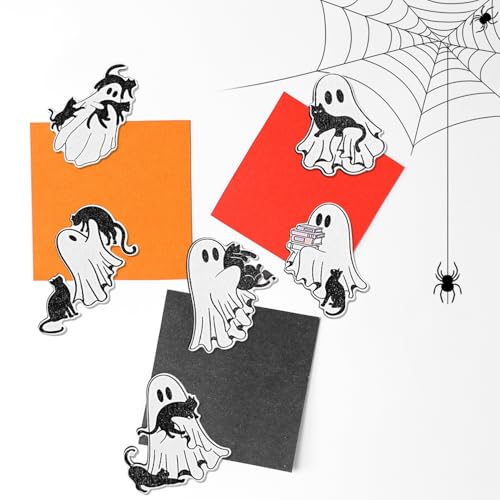 Halloween Wooden Fridge Magnets - Cat Ghost Tombstone Decor, Style 6, 6 Pcs