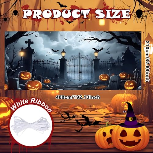 Halloween Garage Door Banner - Terror Gate 7x16Ft - Outdoor Haunted Decorations (Variation of THIS listing)