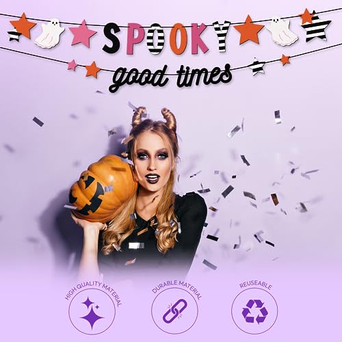 Halloween Ghost Banner - 41 Inch Pre-Strung Spooky Party Decorations