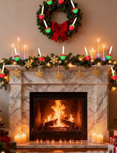 Multicolor 15.5Ft Outdoor Christmas Bubble String Lights with 15 Red Green LEDs