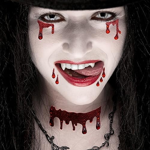 Vampire Face Jewels - Halloween Costume Face Gems & Rhinestone Stickers