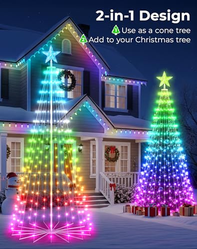 Avatar Controls 8FT Smart RGB Outdoor LED Christmas Tree Lights - App & Remote Control
