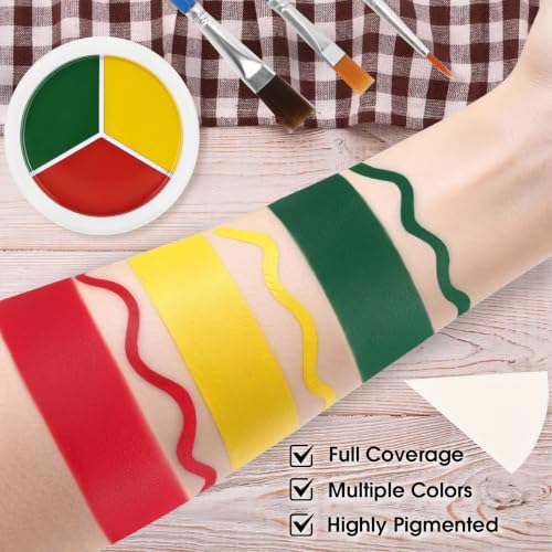 Face & Body Paint Kit 3 Colors with Sponges & Brushes - Set 06