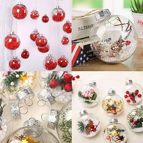 Clear Fillable Christmas Ornaments Balls Set - DIY Holiday Decor, 8 Pcs