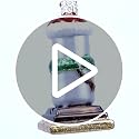 S'mores Snowman Christmas Ornament Glass Handcrafted Holiday Decor
