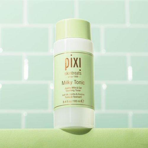 Pixi Milky Tonic, Calming & Hydrating Pads Containing Jojoba Milk, Infused with Oat Extract to Soothe, Alcohol-Free Daily Nourishing Toner, 3.4 fl oz/ 100 mL