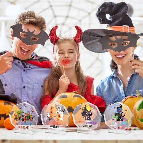 Halloween Acrylic Trophy Set - 12 Awards for Costume Contest - Kids & Adults - Geelin Variation